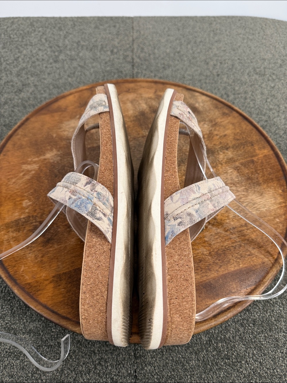 Clarks Colletcion Sandal Wm 10 M Brynn Madi Toe Post Comfort Cork Neutral Buckle - Picture 5 of 11